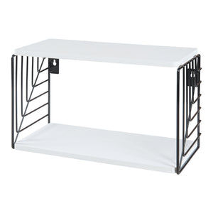 Étagère murale Moss 39x18x23 cm Noir/Blanc [en.casa]
