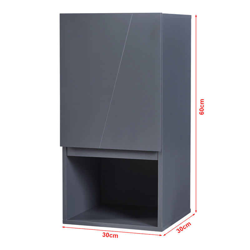 Croquis coté Armoire murale de salle de bain Overath 60 x 30 x 30 cm gris [en.casa]