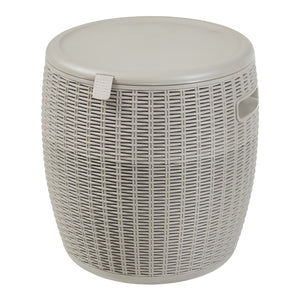 Tabouret glacière Avetrana 44xØ40 cm Marron clair [casa.pro]