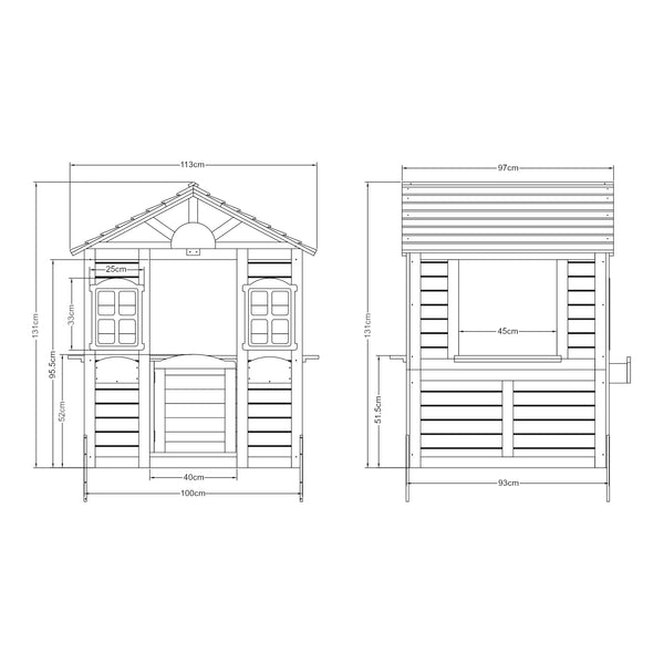Cabane de jardin Acciano pour enfants 131 x 113 x 97 cm sapin casa.pro