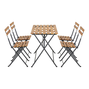 Ensemble de mobilier de jardin Bovino 5 pièces en bois d'acacia [casa.pro]