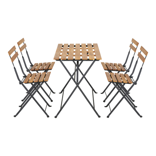 Ensemble de mobilier de jardin Bovino 5 pièces en bois d'acacia [casa.pro]