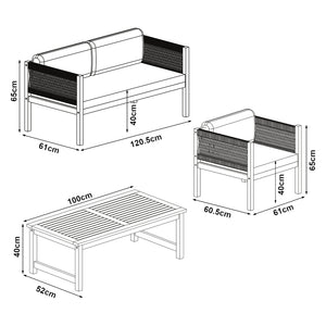 Ensemble de mobilier de jardin Cannole 4 pièces Bois d'acacia Couleur bois [casa.pro]