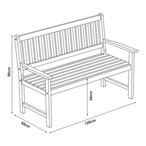 Banc de jardin Canzano 120x58x90 cm [casa.pro]