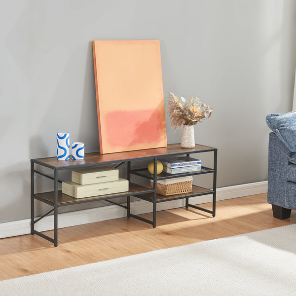 Meuble TV Västiarharg 120 x 30 x 46 cm noir effet noyer [en.casa]
