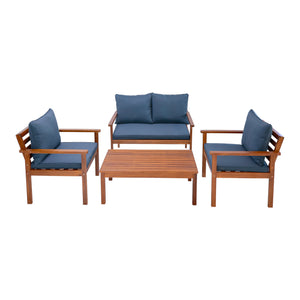 Ensemble de meubles de jardin Brittoli 4 pièces en bois d'acacia certifié FSC® [en.casa]