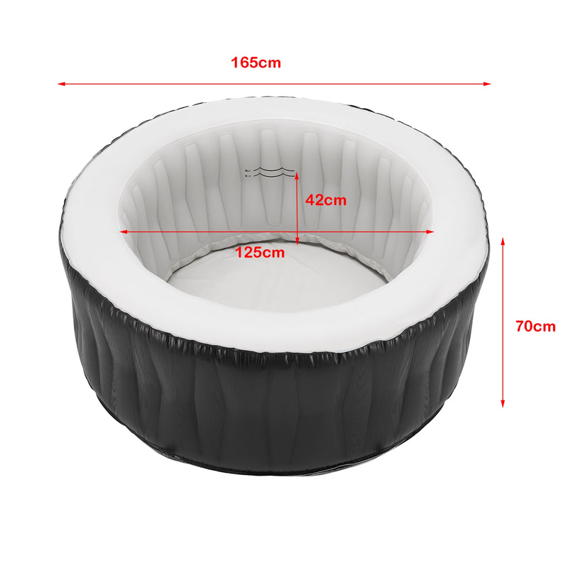 Croquis coté Spa gonflable Carbone pour 3 personnes noir blanc pro.tec