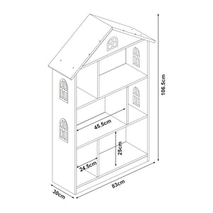 Étagère pour enfants Vipsali 107x83x30 cm Blanc/Rose [en.casa]