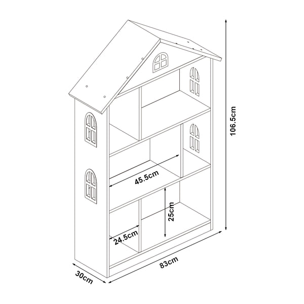 Étagère pour enfants Vipsali 107x83x30 cm Blanc/Rose [en.casa]