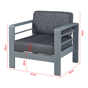 Fauteuil d'extérieur Avise Aluminium Gris foncé [casa.pro]