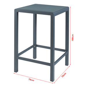 Table de bar d'extérieur Avise Aluminium Verre Anthracite [casa.pro]