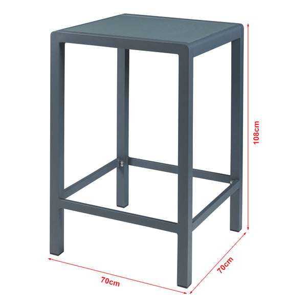 Table de bar d'extérieur Avise Aluminium Verre Anthracite [casa.pro]