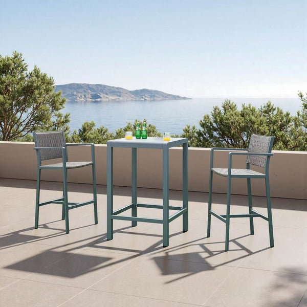 Lot de 2 tabourets de bar pour extérieur Avise hauteur d'assise 75 cm anthracite gris foncé casa.pro