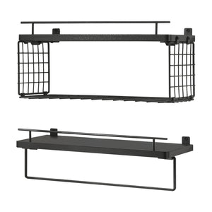 Étagère murale Vik lot de 2 noir [en.casa]