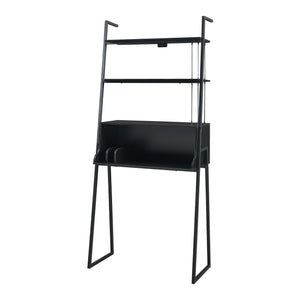 Bureau Storfjord acier 184 x 80 x 40 cm noir [en.casa]