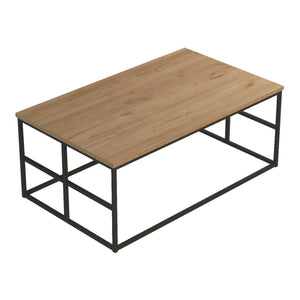 Table basse Velendi 100x60x40 cm aspect chêne/noir [en.casa]