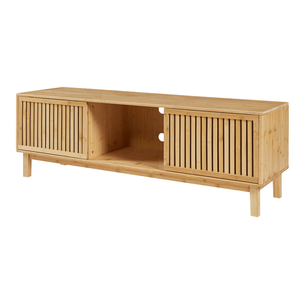 Meuble TV Ypäjä 150x42x50 cm Bambou Naturel [en.casa]
