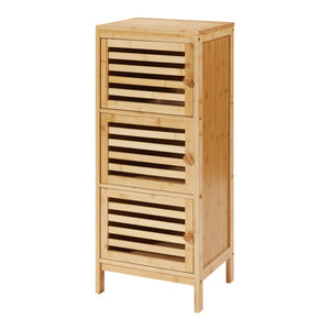 Armoire d'appoint Ypäjä 82 x 33 x 27cm bambou naturel [en.casa]