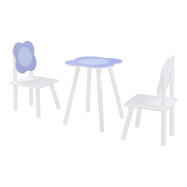 Groupe de sièges pour enfants Simrishamn avec design floral Blanc/Lilas [en.casa]