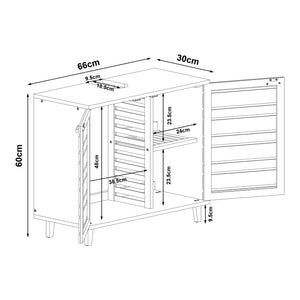 Meuble sous-lavabo Epind 60x66x30 cm Bambou Naturel [en.casa]