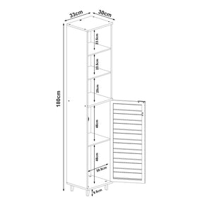 Meuble colonne de salle de bain Epind bambou 180 x 33 x 30 cm naturel [en.casa]