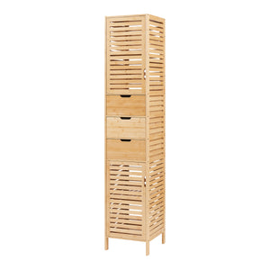 Armoire haute Boksereys 180x35x35 cm Bambou [en.casa]
