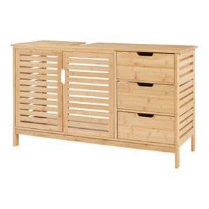 Meuble sous-lavabo Boksereys 60x100x35 cm Bambou Nature [en.casa]
