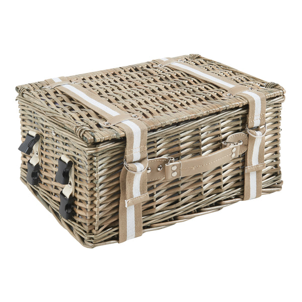 Panier de pique-nique Bisceglie violet blanc naturel casa.pro