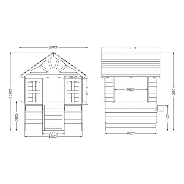 Maison de jeu pour enfants Vesa 138x120x102 cm Bois de sapin Gris [casa.pro]