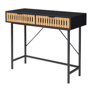 Console Luniehti 100x40x75 cm Noir/Nature [en.casa]