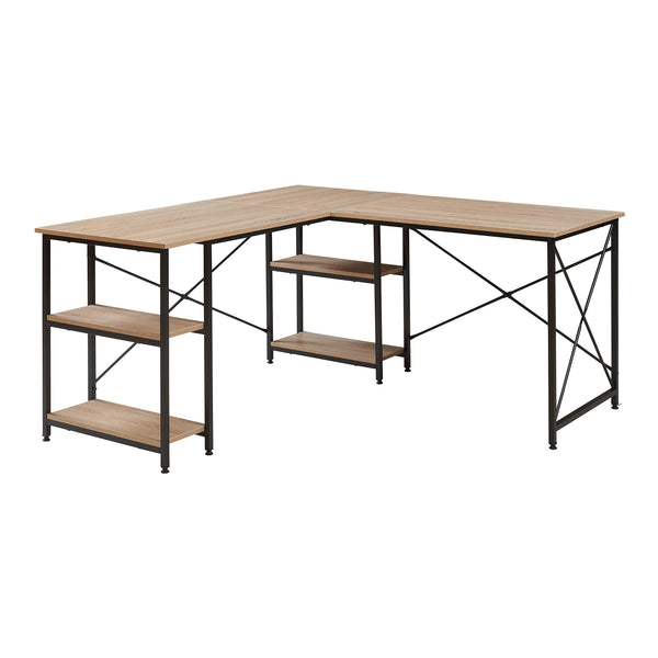 Bureau Klirurud 150 x 150 x 75 cm effet chêne noir [en.casa] 