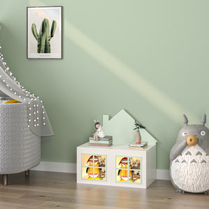 Coffre à jouets Vipsali 56x60x33 cm Vert menthe/Blanc [en.casa]