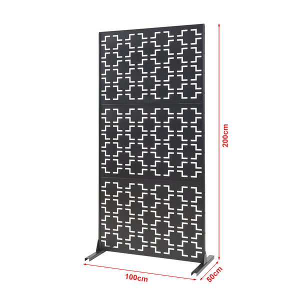 Cloison de séparation Aaskis acier 200 x 100 x 50 cm noir casa.pro 