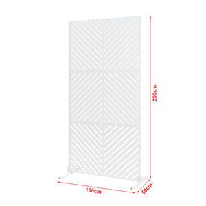 Cloison de séparation Kekan acier 200 x 100 x 50 cm blanc casa.pro 