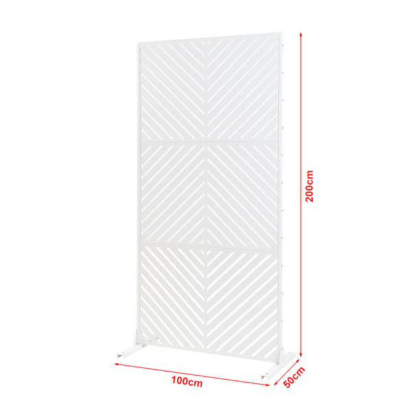 Cloison de séparation Kekan acier 200 x 100 x 50 cm blanc casa.pro 