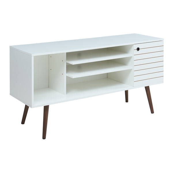 Meuble TV Vare 130x40x66 cm Blanc [en.casa]
