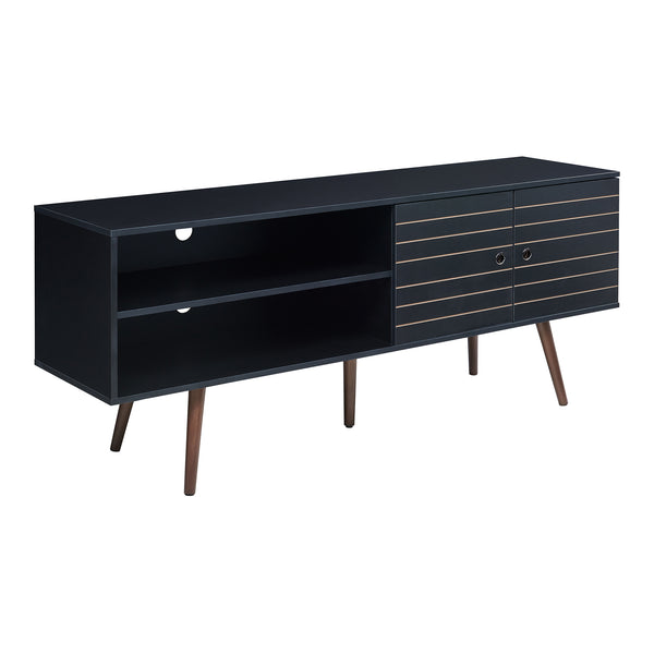 Meuble TV Vare 160 x 40 x 66 cm noir [en.casa] 
