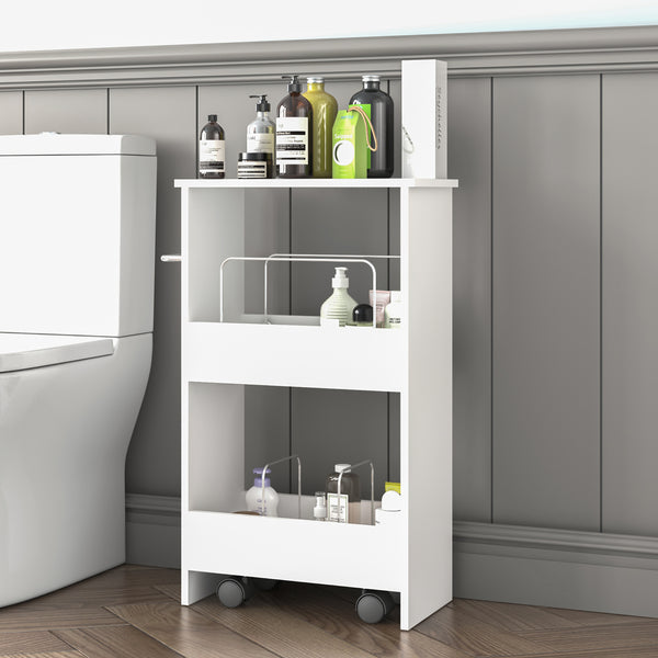 Chariot Katra 67x40x20 cm Blanc [en.casa]