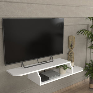 Meuble TV Kershaby mural 120 x 30 x 19 cm blanc [en.casa] 