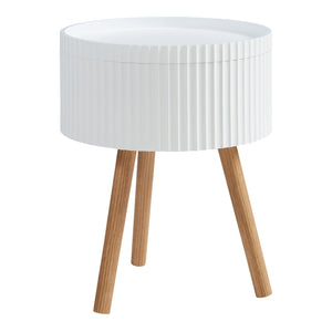 Table d'appoint Bongard avec rangement Ø38x48 cm Blanc [en.casa]