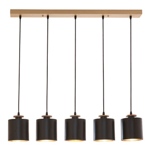 Suspension Posdand 130x90x14 cm Bois/Noir [lux.pro]