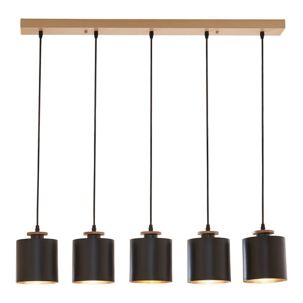 Suspension Posdand 130x90x14 cm Bois/Noir [lux.pro]
