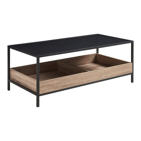 Table basse Belana 100x48x39 cm Noir/Aspect chêne [en.casa]