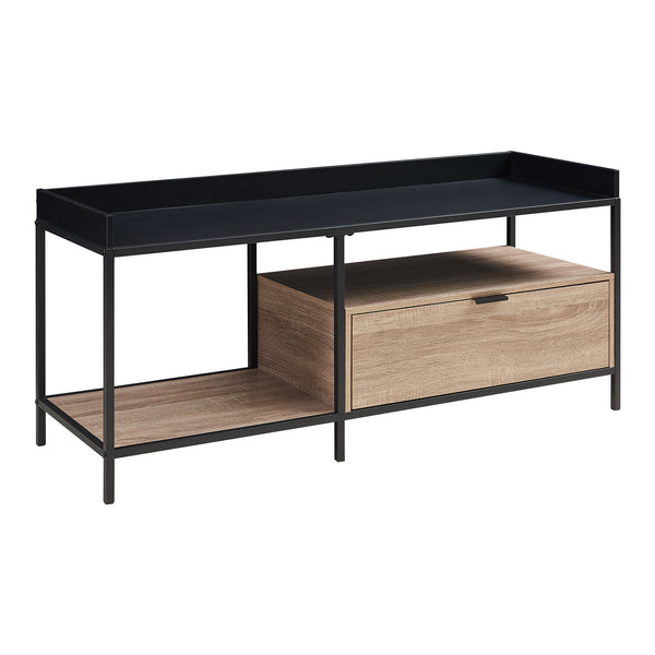 Table TV Belana 120x40x54 cm Noir/Aspect chêne [en.casa]