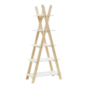 Bibliothèque pour enfants Vanlilu 145 x 65 x 32 cm naturel blanc [en.casa]