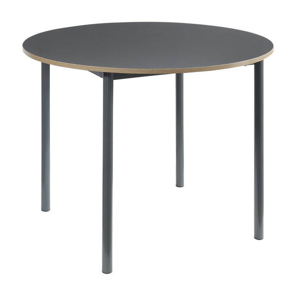Ensemble de salle à manger Lindesberg pour 4 personnes avec table ronde marron clair [en.casa] 