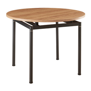 Ensemble de salle à manger Hemnes pour 4 personnes effet chêne / beige [en.casa] 