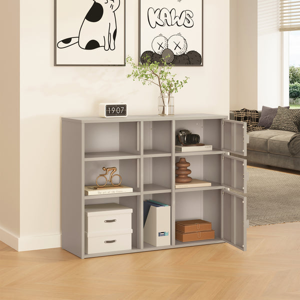 Armoire à dossiers Kliri métallique 100 x 32 x 81 cm couleur camel [en.casa]