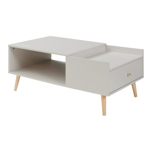 Table basse Hallevil avec tiroir 106 x 59 x 44 cm blanc [en.casa]