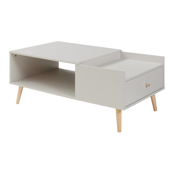 Table basse Hallevil avec tiroir 106 x 59 x 44 cm blanc [en.casa]